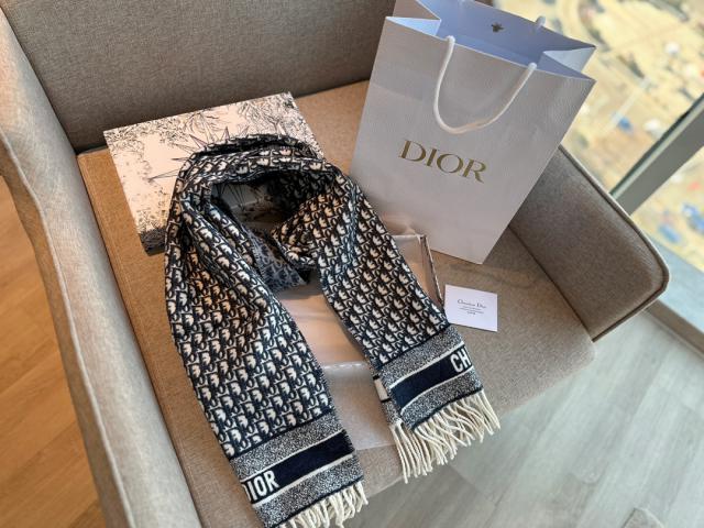 รับพรีออเดอร์ผ้าพันคอ Dior - Oblique Scarf Cashmere มีมัดจำ