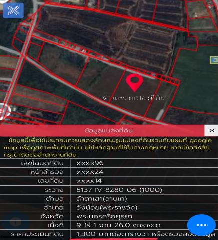 ขายที่ดินเปล่า 2 แปลงติดกัน อำเภอวังน้อย จ.อยุธยา 