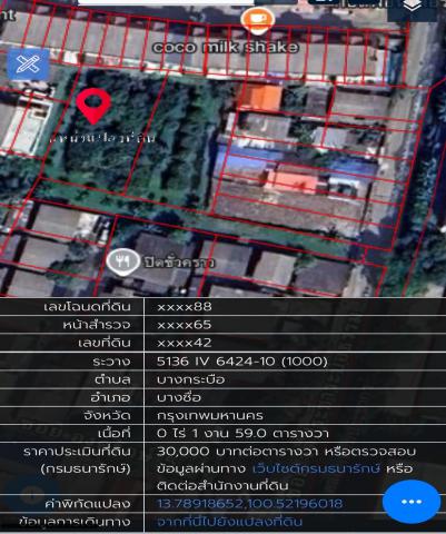 ขายที่ดิน เขต.ดุสิต บางกระบือ เนื้อที่ 322 ตารางวา 