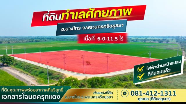 ขายที่ดินทำเลทอง ตำบลช่างเหล็ก อำเภอบางไทร  จ.พระนครศรีอยุธยา  