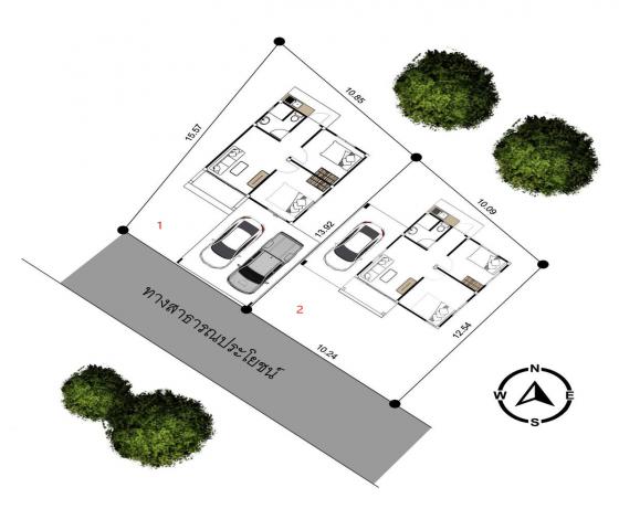 บ้านเดี่ยวชั้นเดียว ทำเลทอง ในตัวเมืองลำพูน  